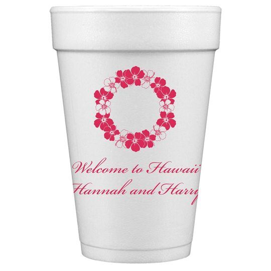 Hawaiian Lei Styrofoam Cups