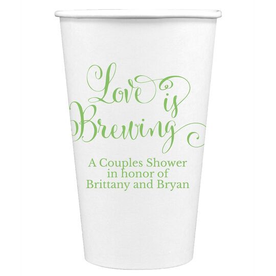 Love is Brewing Paper Coffee Cups