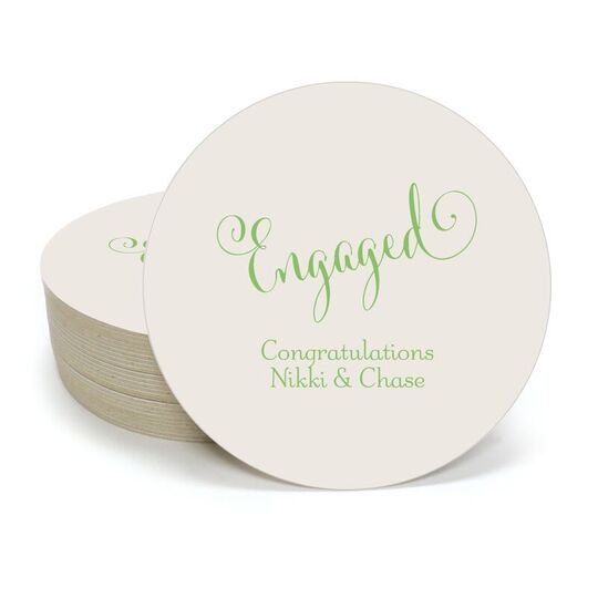 Romantic Engaged Round Coasters