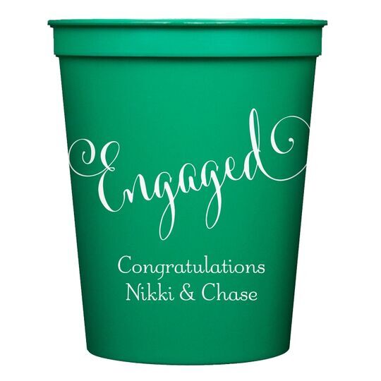 Romantic Engaged Stadium Cups
