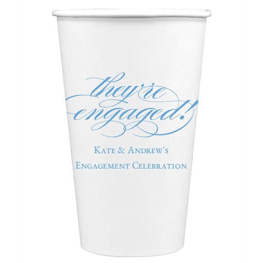 Script They're Engaged Paper Coffee Cups