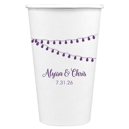 String Lights Paper Coffee Cups