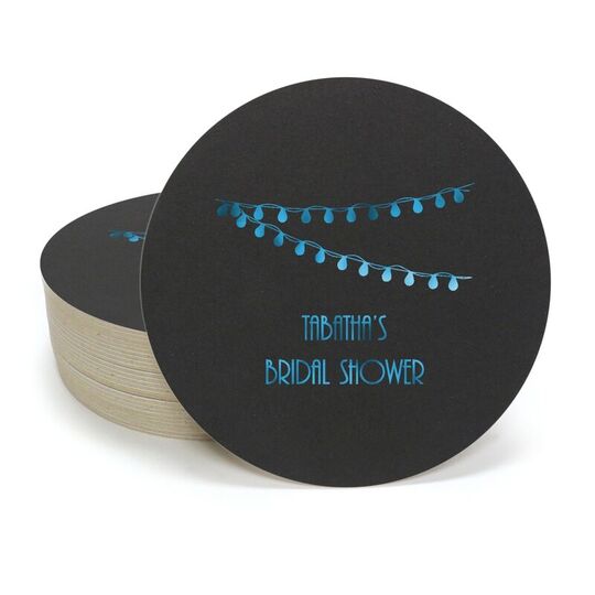 String Lights Round Coasters