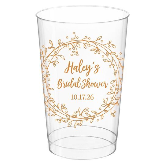 Vine Wreath Clear Plastic Cups