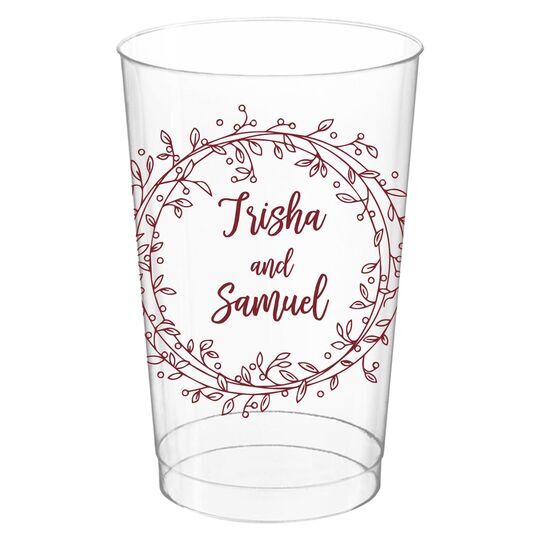 Vine Wreath Clear Plastic Cups