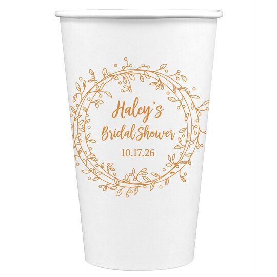 Vine Wreath Paper Coffee Cups