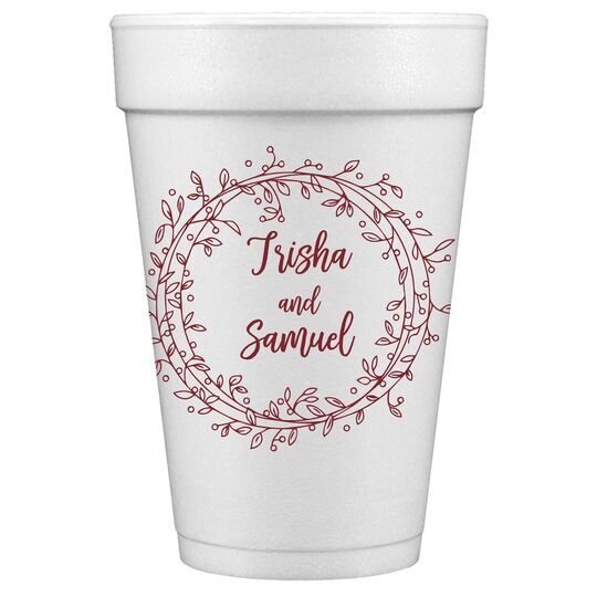 Vine Wreath Styrofoam Cups