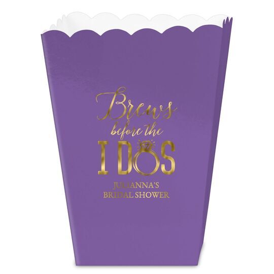 Brews Before The I Dos with Rings Mini Popcorn Boxes