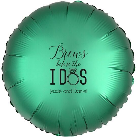 Brews Before The I Dos with Rings Mylar Balloons