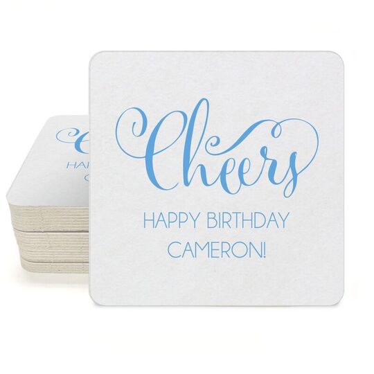 Curly Cheers Square Coasters