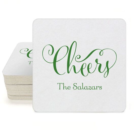 Curly Cheers Square Coasters