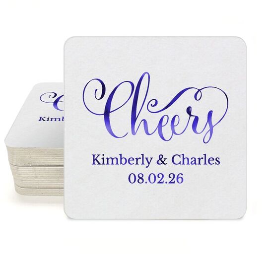 Curly Cheers Square Coasters