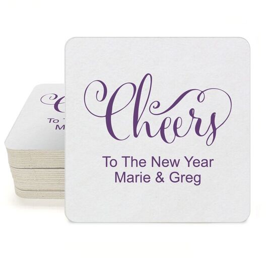 Curly Cheers Square Coasters