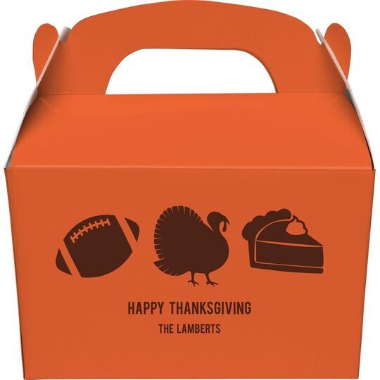 Football Turkey Pie Gable Favor Boxes