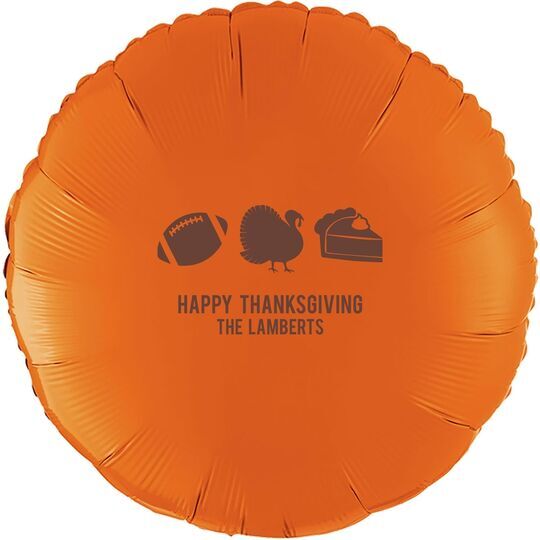 Football Turkey Pie Mylar Balloons