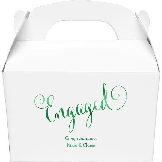 Romantic Engaged Gable Favor Boxes