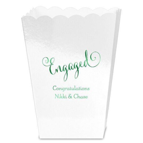 Romantic Engaged Mini Popcorn Boxes