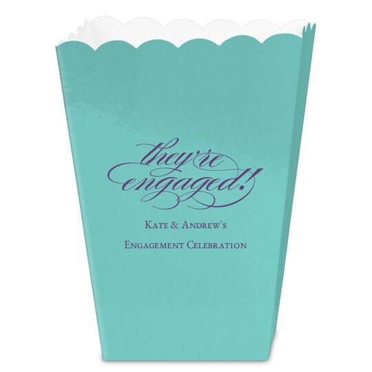 Script They're Engaged Mini Popcorn Boxes