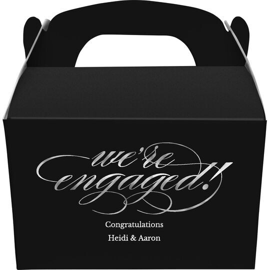 Script We're Engaged Gable Favor Boxes