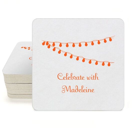 String Lights Square Coasters