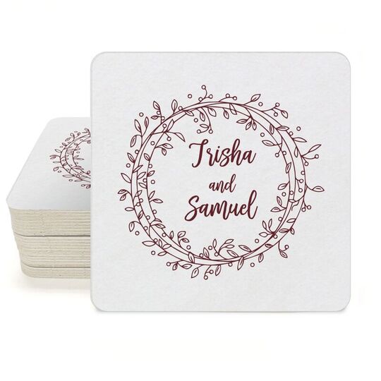 Vine Wreath Square Coasters