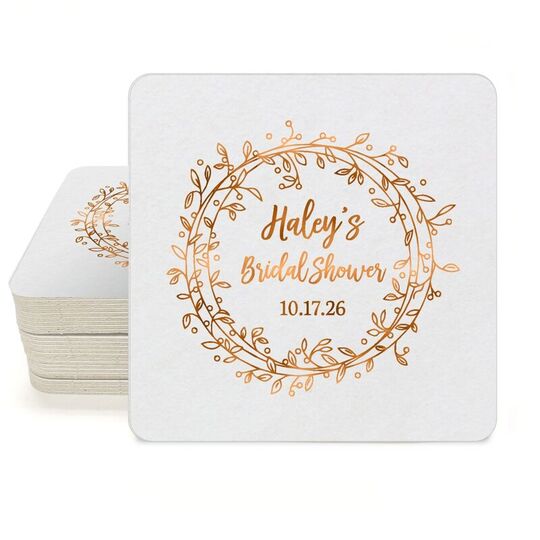 Vine Wreath Square Coasters