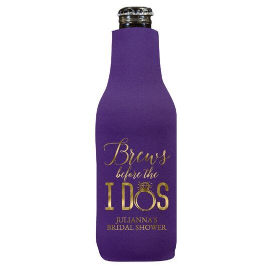 Brews Before The I Dos with Rings Bottle Huggers