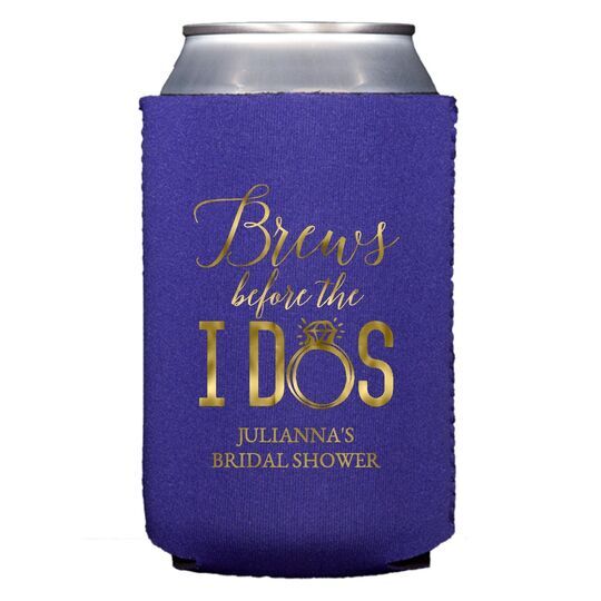 Brews Before The I Dos with Rings Collapsible Huggers