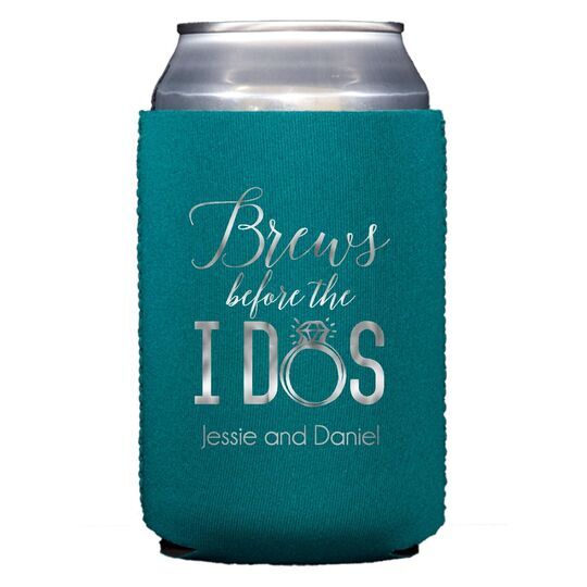 Brews Before The I Dos with Rings Collapsible Huggers