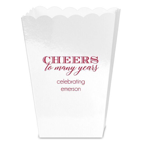 Cheers To Many Years Mini Popcorn Boxes