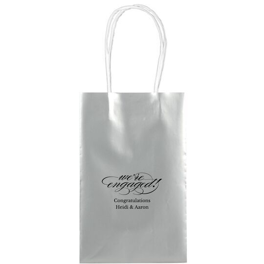 Script We're Engaged Medium Twisted Handled Bags