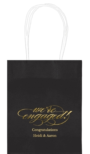Script We're Engaged Mini Twisted Handled Bags