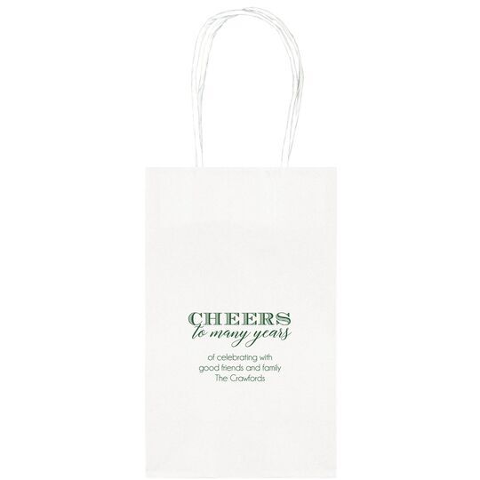 Cheers To Many Years Medium Twisted Handled Bags