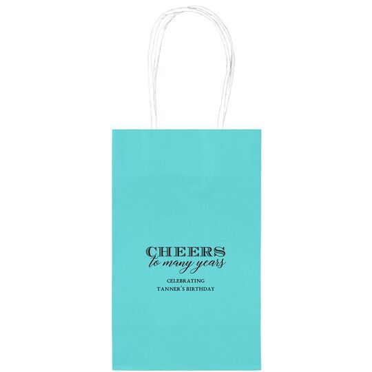 Cheers To Many Years Medium Twisted Handled Bags