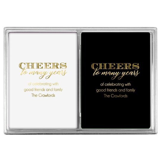 Cheers To Many Years Double Deck Playing Cards