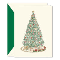Christmas Morning Tree Folded Holiday Cards - Raised Ink