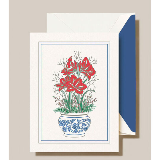 Festive Floral Folded Holiday Cards - Raised Ink