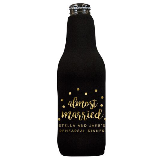 Confetti Dots Almost Married Bottle Huggers