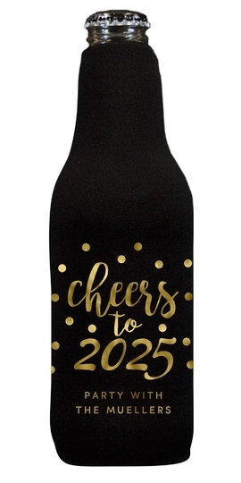 Confetti Dots Cheers to the New Year Bottle Huggers