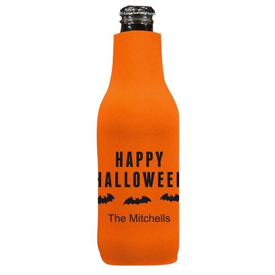 Happy Halloween Bats Bottle Huggers
