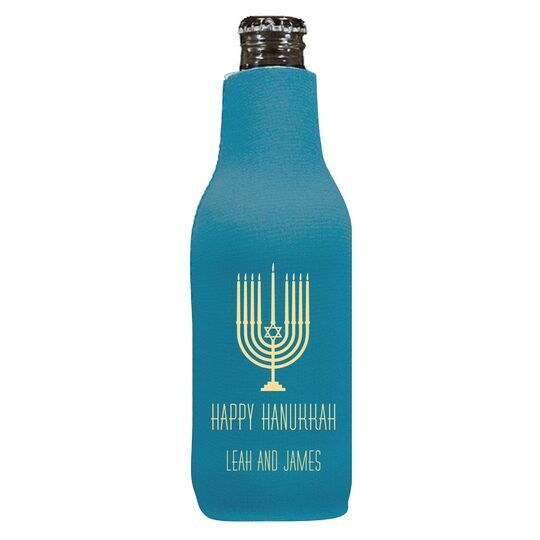 Happy Hanukkah Menorah Bottle Huggers