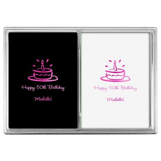Modern Birthday Cake Double Deck Playing Cards