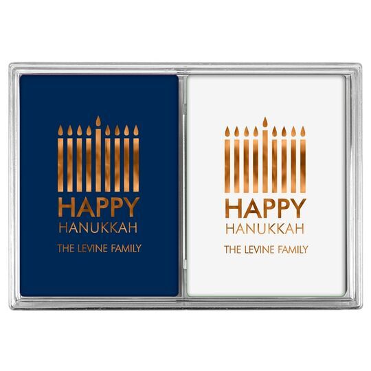 Modern Menorah Hanukkah Double Deck Playing Cards