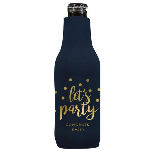 Confetti Dots Let's Party Bottle Huggers