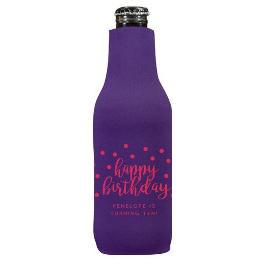 Confetti Dots Happy Birthday Bottle Huggers