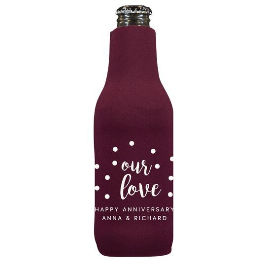 Confetti Dots Our Love Bottle Huggers