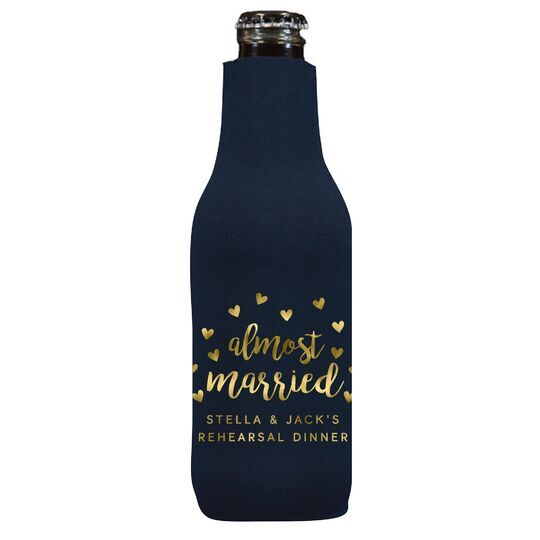 Confetti Hearts Almost Married Bottle Huggers