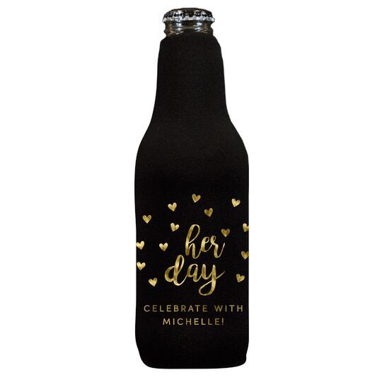 Confetti Hearts Her Day Bottle Huggers