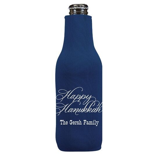 Elegant Happy Hanukkah Bottle Huggers