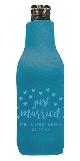 Confetti Hearts Just Married Bottle Huggers